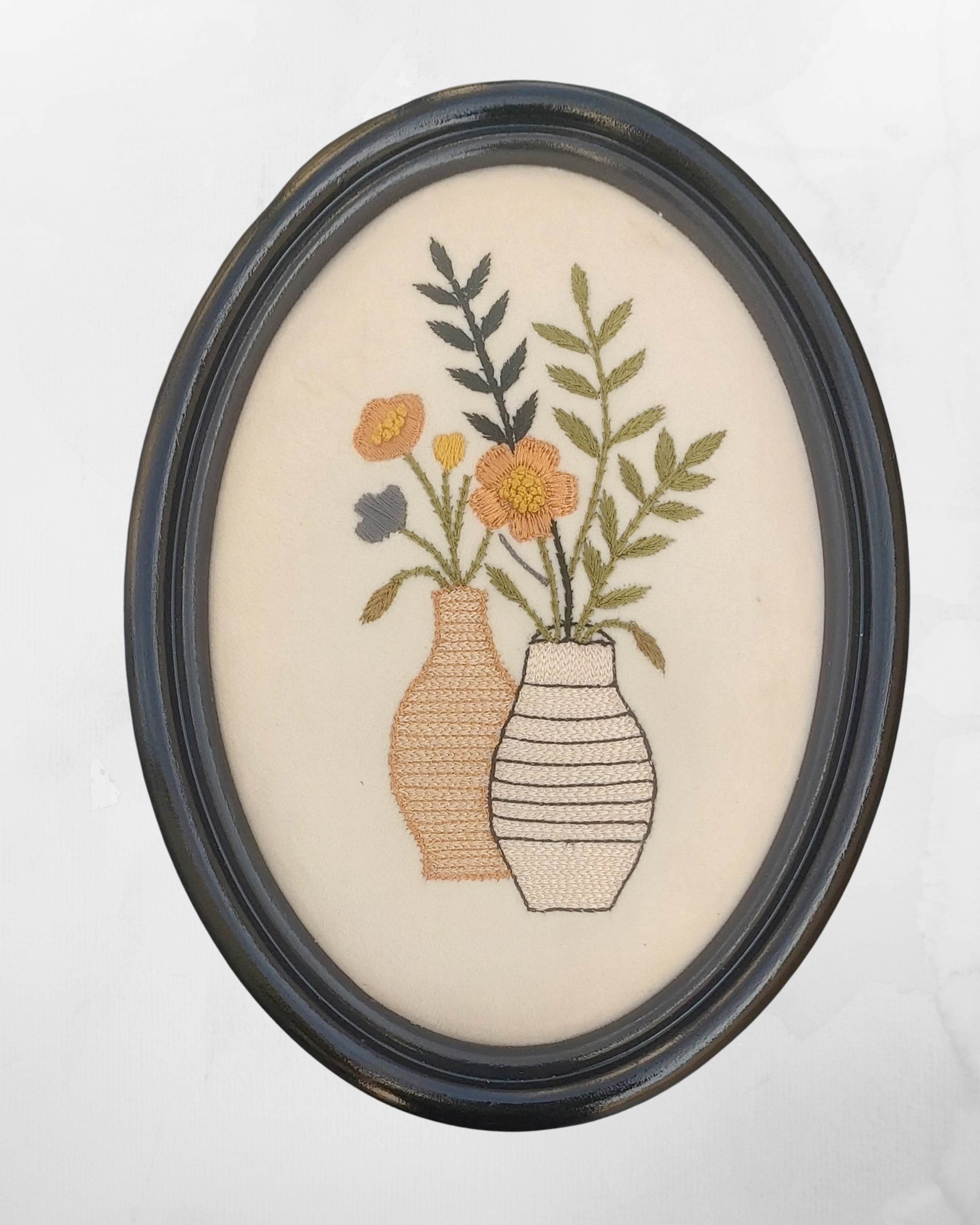 Aari Embroidered Wall Hanging Set of Vases