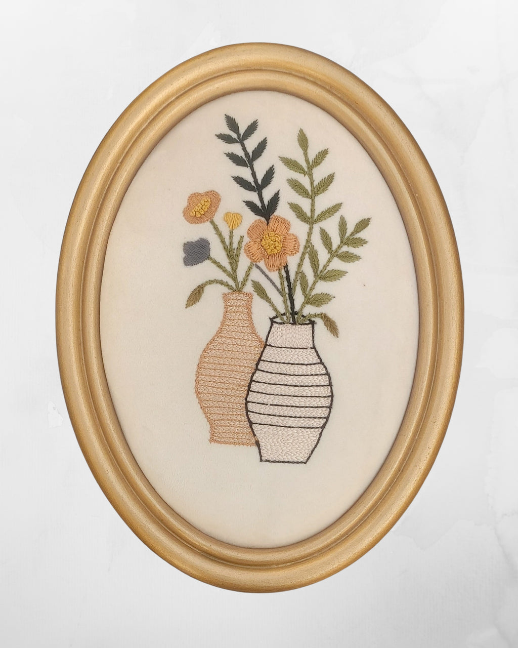 Aari Embroidered Wall Hanging Set of Vases