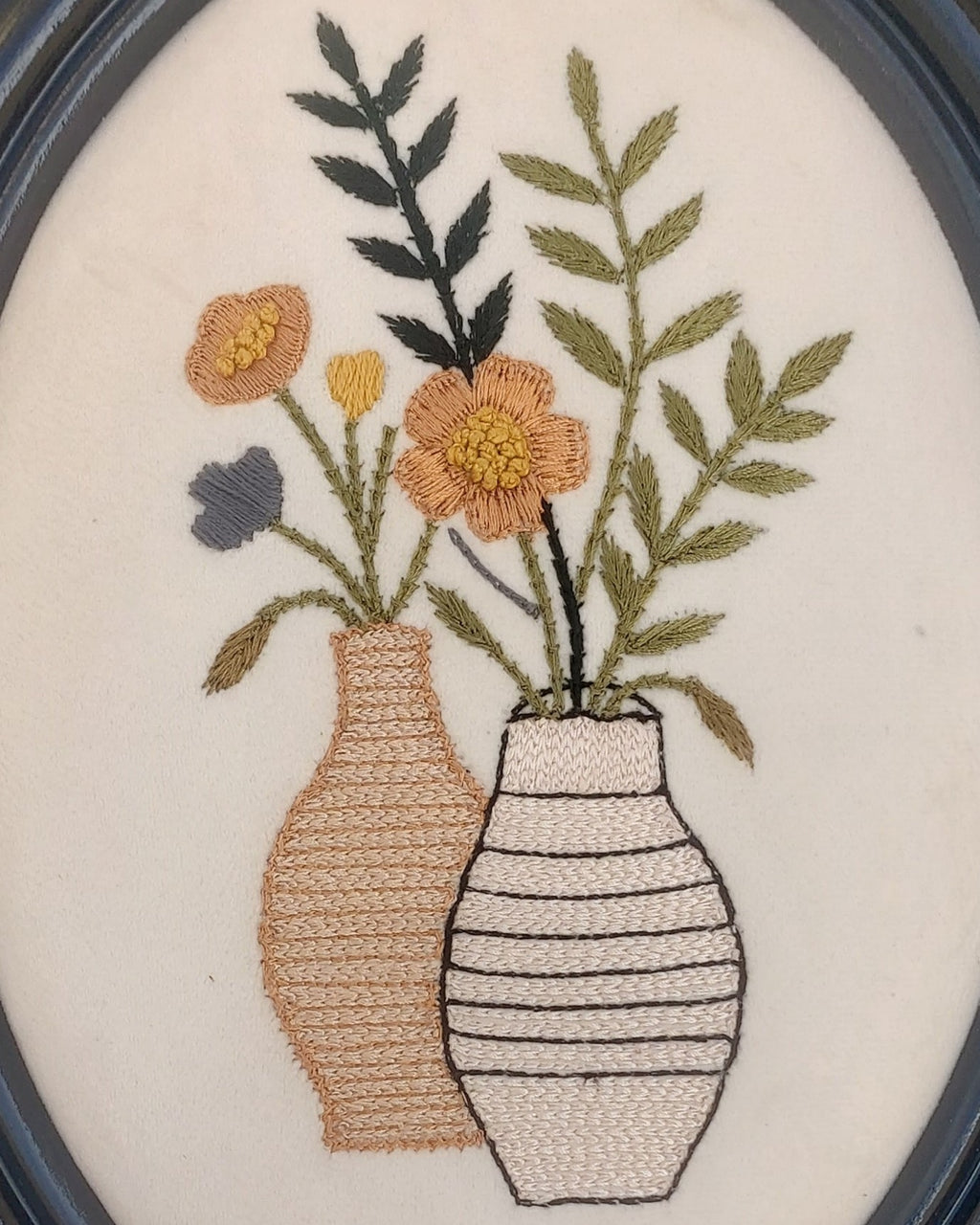 Aari Embroidered Wall Hanging Set of Vases