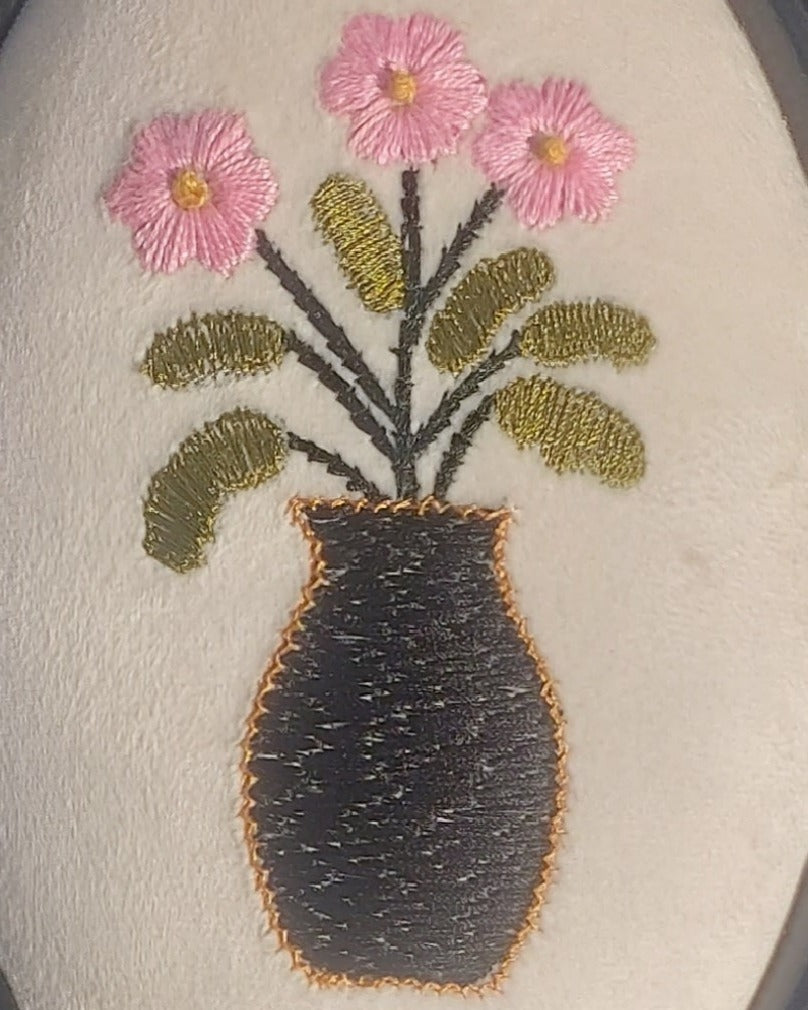 Aari Embroidered Wall Hanging Set of Vases