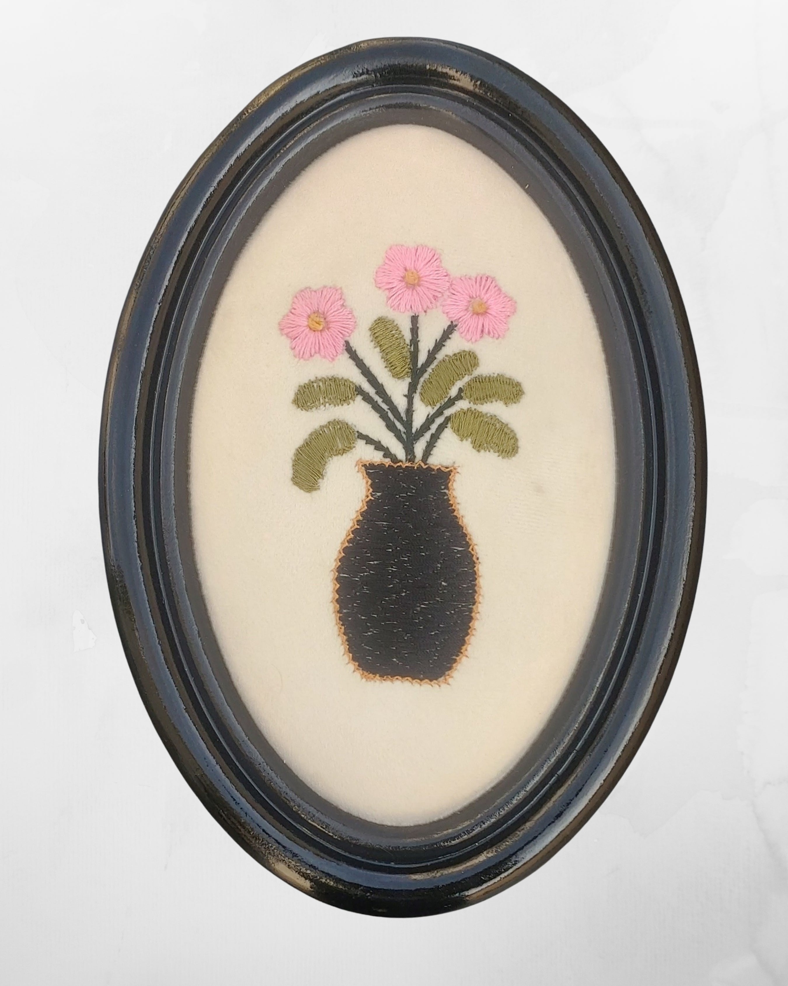 Aari Embroidered Wall Hanging Set of Vases