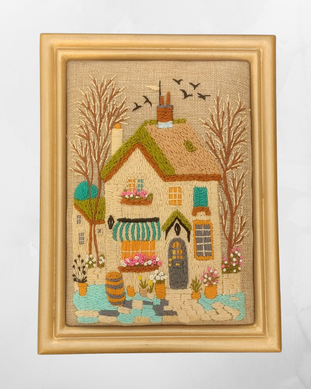Aari Embroidered Wall Hanging Set of Sweet Homes