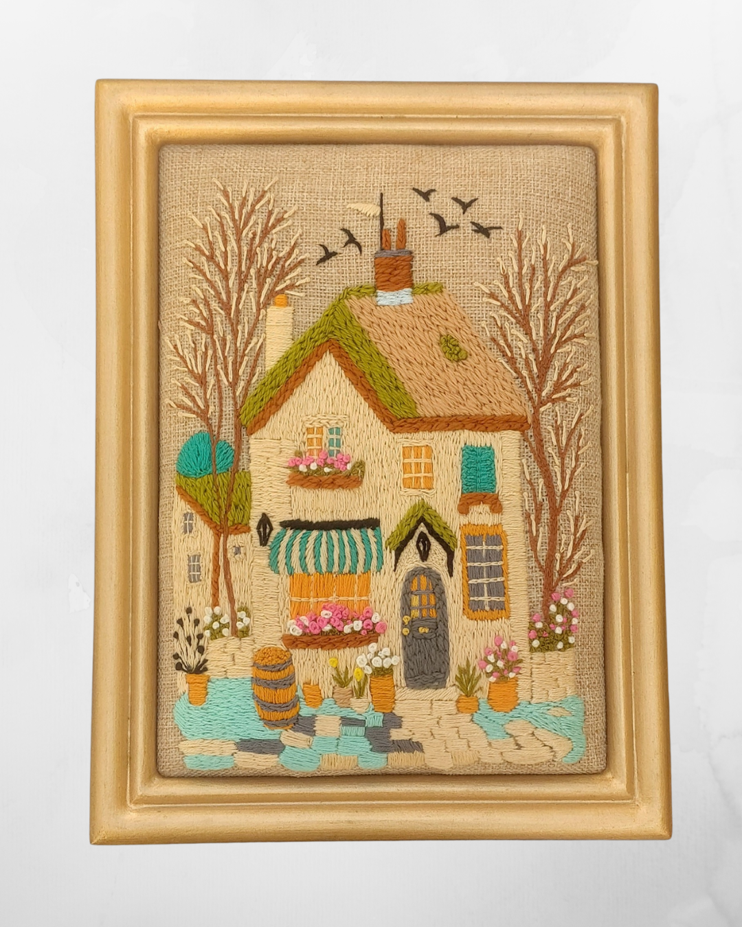 Aari Embroidered Wall Hanging Set of Sweet Homes
