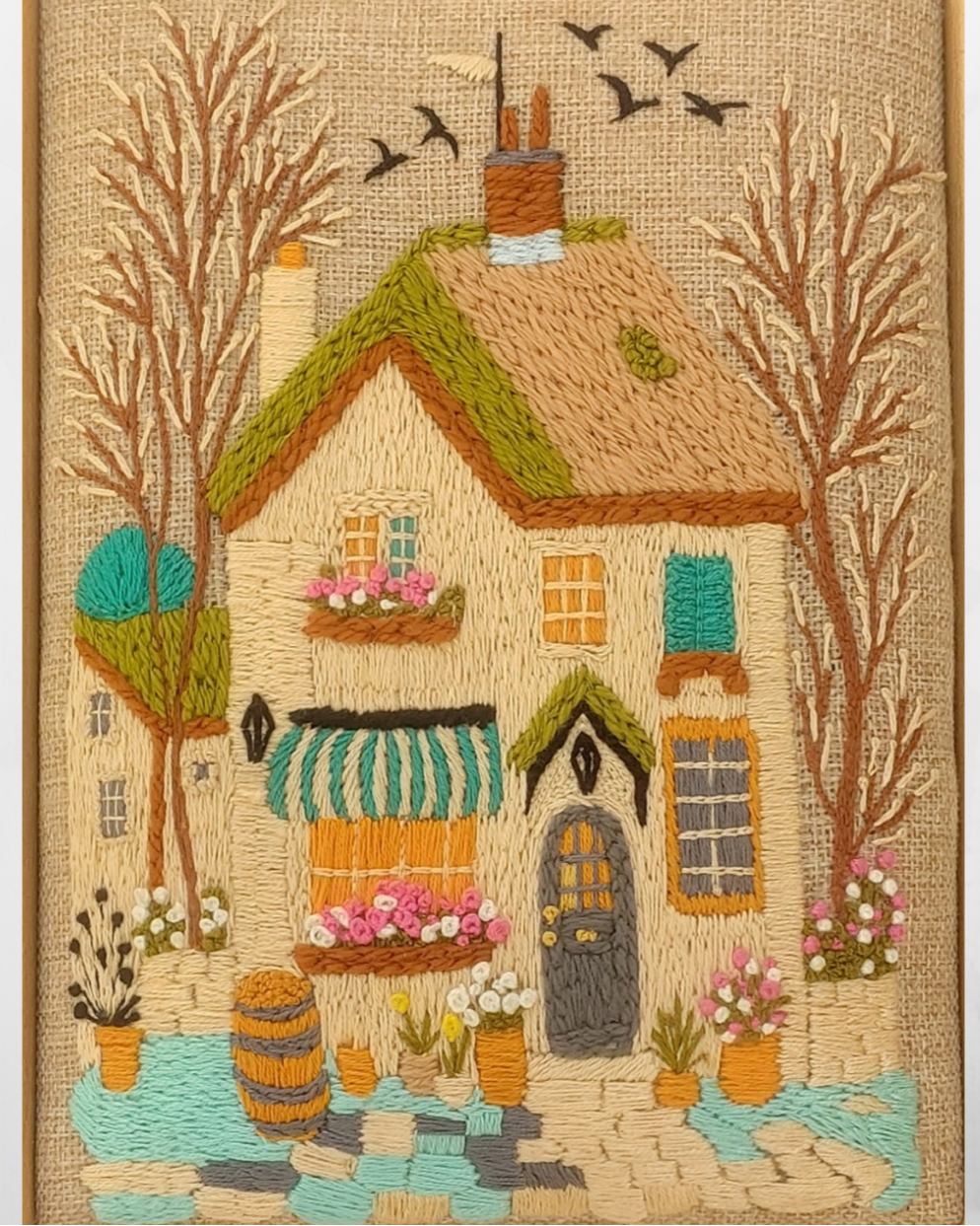 Aari Embroidered Wall Hanging Set of Sweet Homes