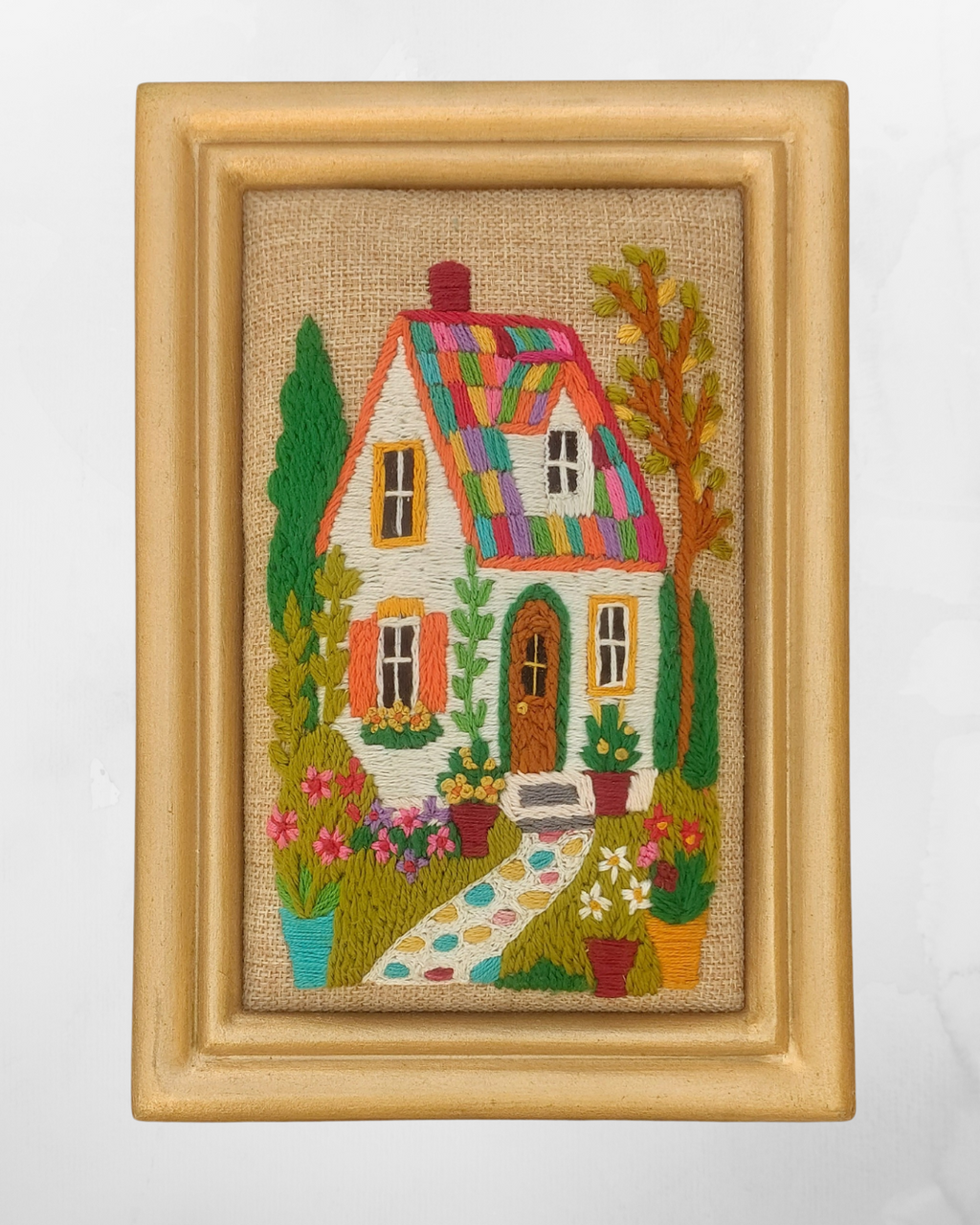 Aari Embroidered Wall Hanging Set of Sweet Homes