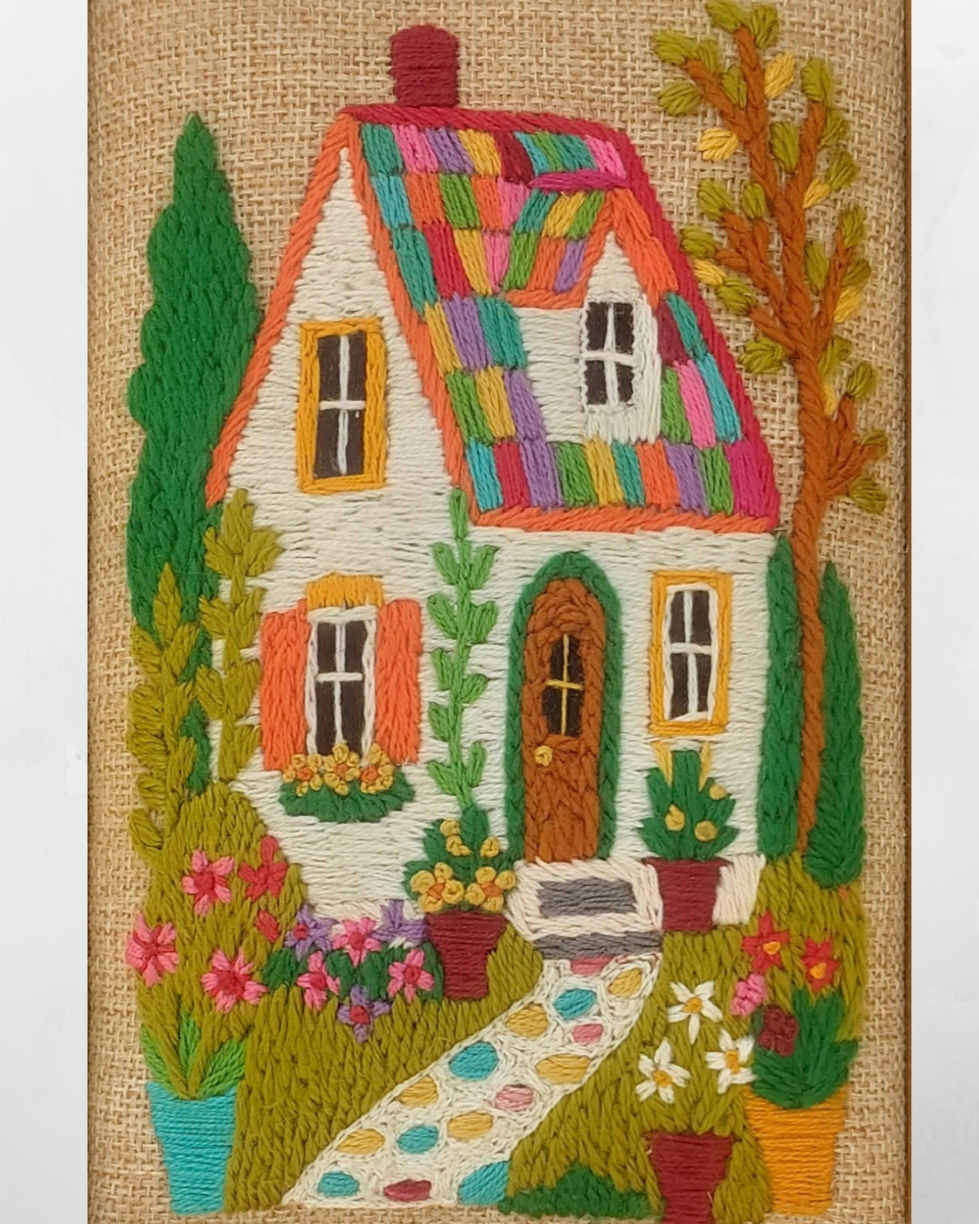 Aari Embroidered Wall Hanging Set of Sweet Homes