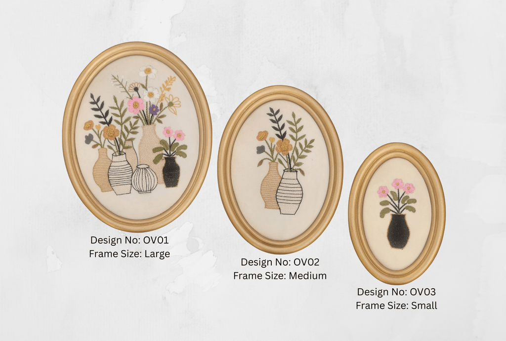 Aari Embroidered Wall Hanging Set of Vases