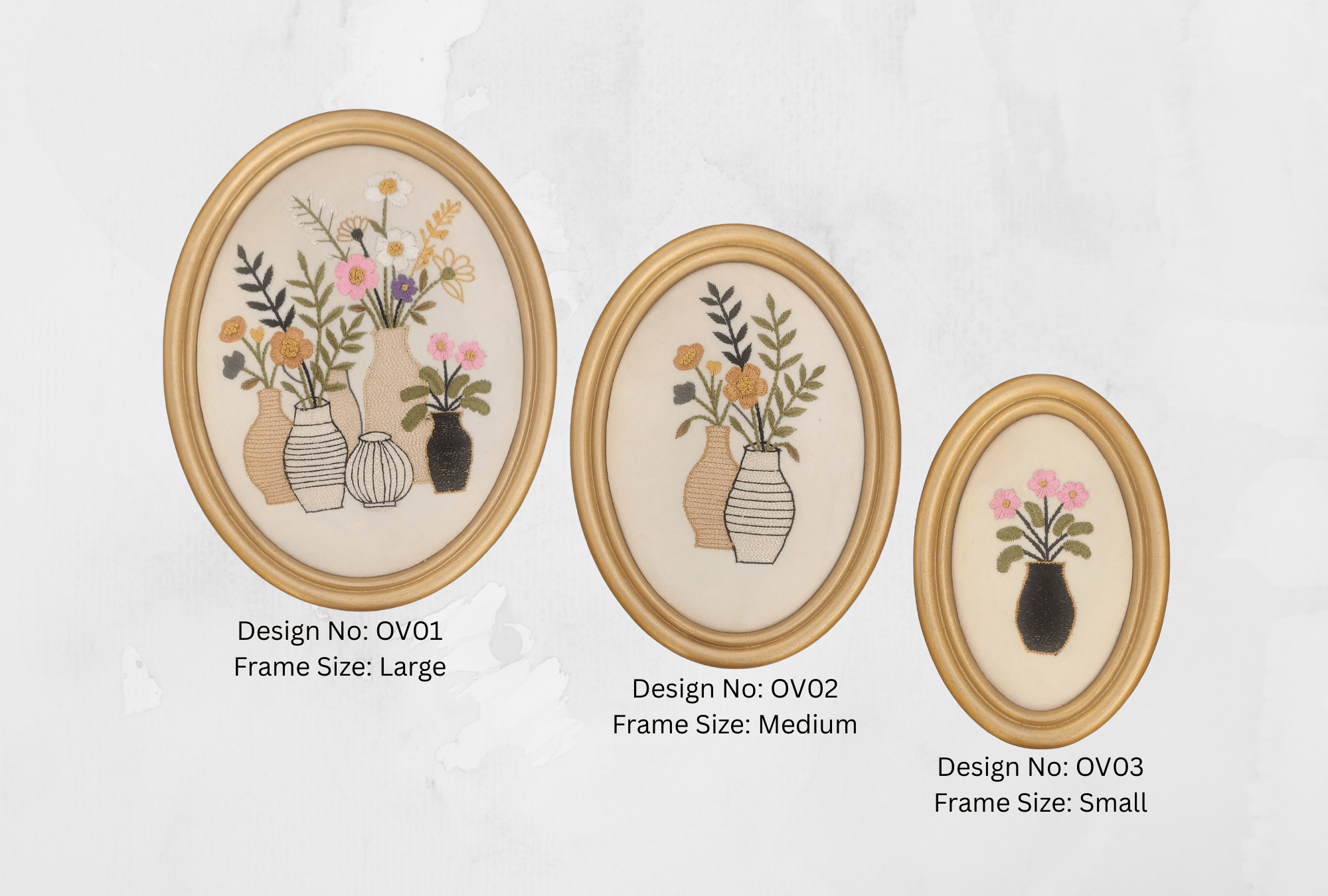 Aari Embroidered Wall Hanging Set of Vases