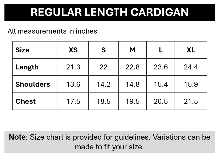 Hand-Crafted Regular Length Cardigan