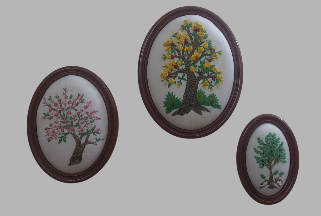 Aari Embroidered Wall Hanging Set of Trees