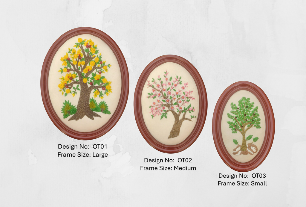 Aari Embroidered Wall Hanging Set of Trees
