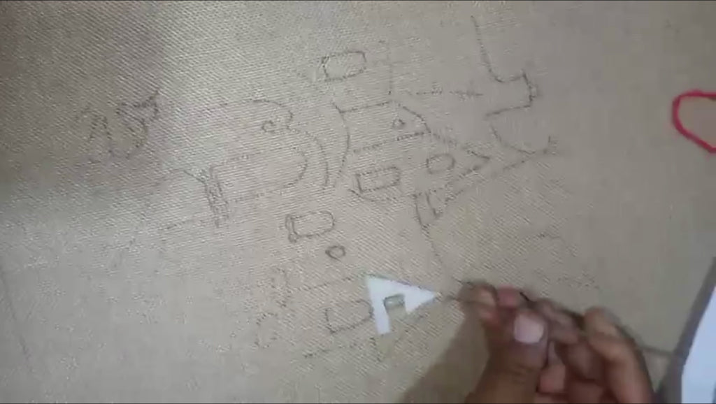 Aari Embroidered Wall Hanging Set of Sweet Homes