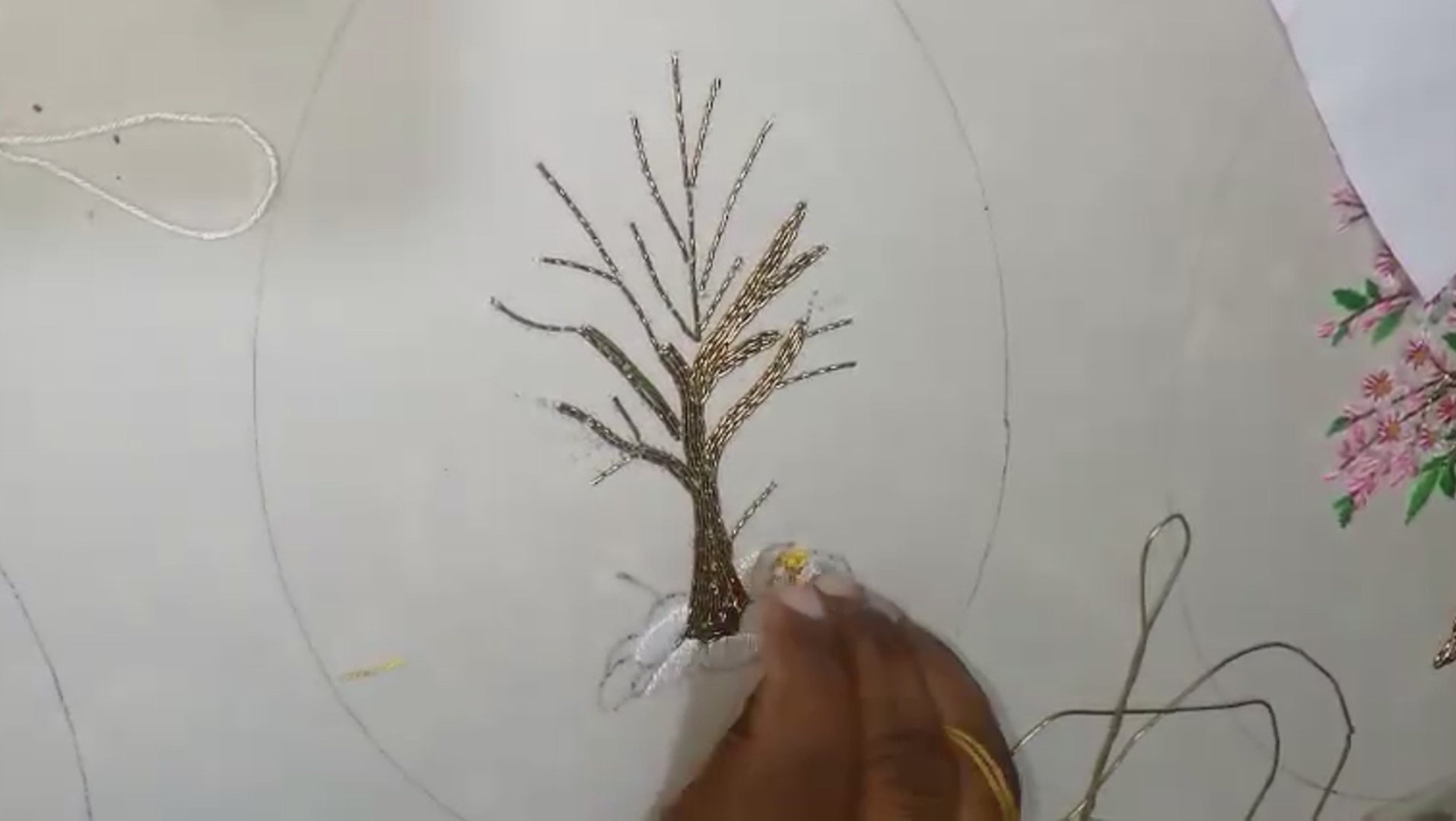 Aari Embroidered Wall Hanging Set of Trees